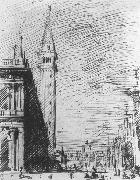 The Piazzetta Looking towards the Torre dell Orologio Canaletto