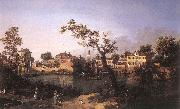 View of a River, Perhaps in Padua df Canaletto