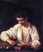 Boy Peeling a Fruit df Caravaggio