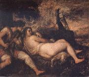 Nymph and Shepherd  Titian