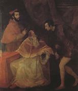 Pope Paul III,Cardinal Alessandro Farnese and Duke Ottavio Farnese (mk45)  Titian