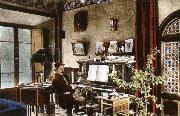 puccini at home in the music room of his villa at torre del lago puccini