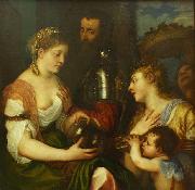 Conjugal allegory  Louvre Titian
