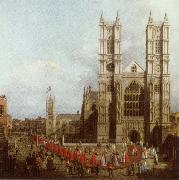 Wastminster Abbey with the Procession of the Knights of the Order of Bath Canaletto