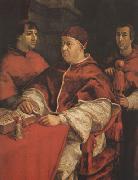 Pope Leo X with Cardinals Giulio de'Medici (mk08) Raphael