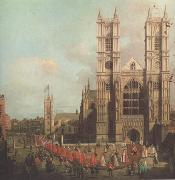 L'abbazia di Westminster con la processione dei cavalieri dell'Ordine del Bagno (mk21) Canaletto