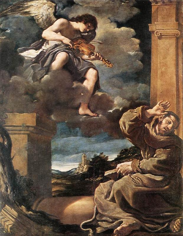 GUERCINO St Francis with an Angel Playing Violin sdg