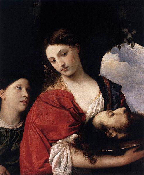 Titian Salome con la testa del Battista
